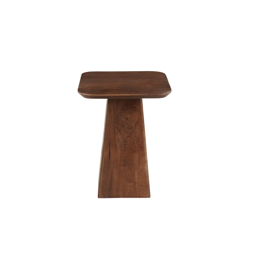 Mangohouten salontafel donkerbruin vierkant 40x40 cm