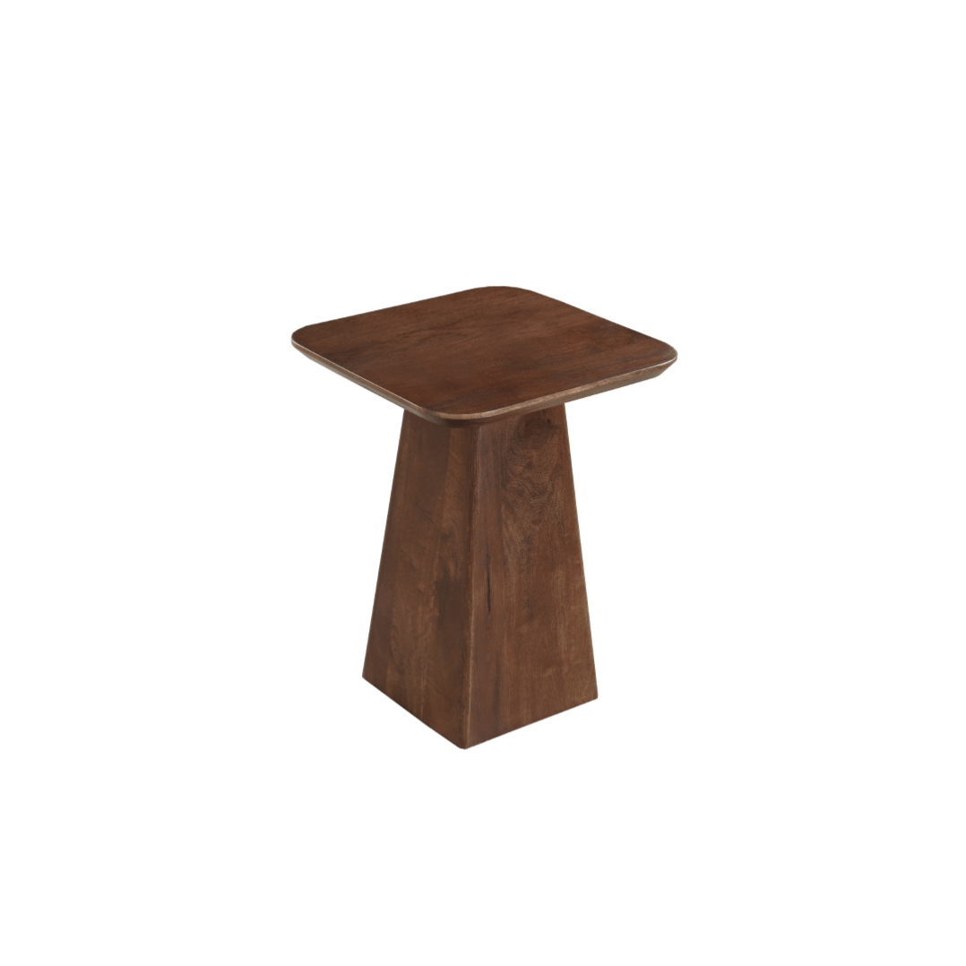 Mangohouten salontafel donkerbruin vierkant 40x40 cm