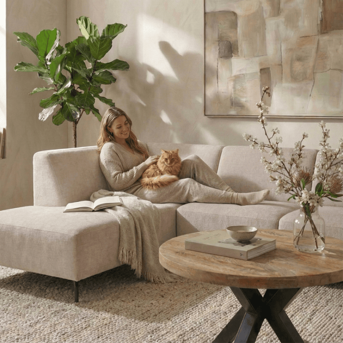 Hoekbank Sevilla 4-zits Links Beige Mahom