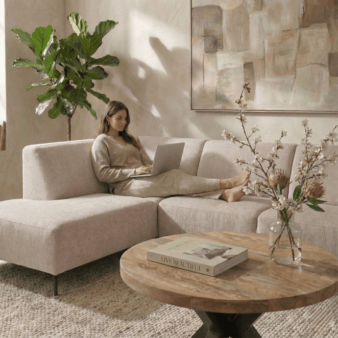 Hoekbank Sevilla 4-zits Links Beige Mahom