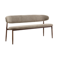 Eetkamerbank Japandi Kio 160 cm Taupe met walnoot onderstel Mahom