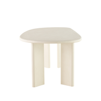 Eettafel Organisch Savannah Microcement Paneelpoot 210 cm Beige Mahom