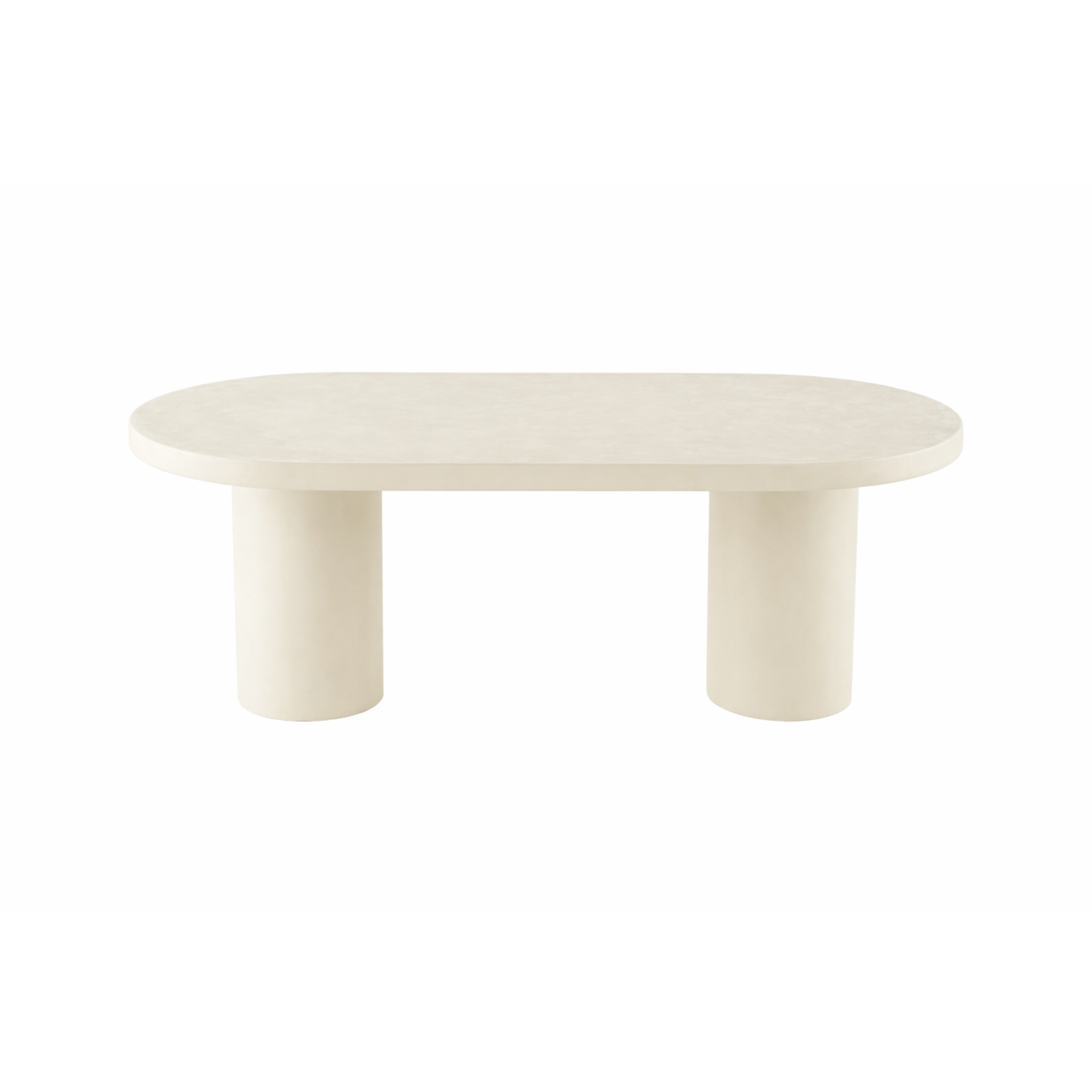 Ovale eettafel van microcement