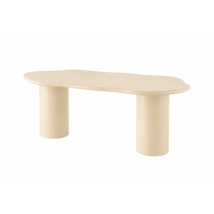 Eettafel Organisch Savannah Microcement Cilinderpoot 210 cm Beige Mahom