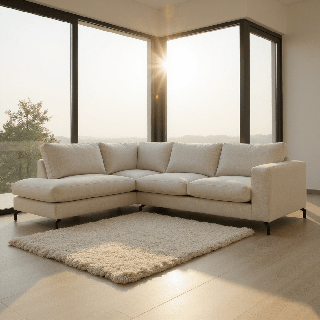 4 persoons hoekbank creme hoek links