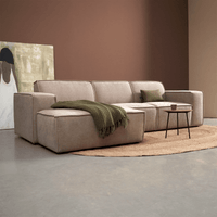 Bank Play 3-Zits Links Beige Linnen Look Pepp