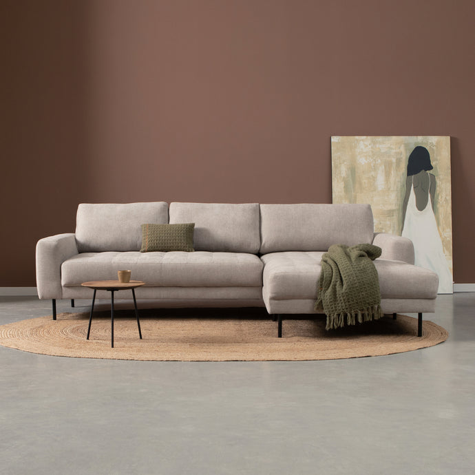 Bank Oreo 3-Zits Rechts Tesla Beige Pepp