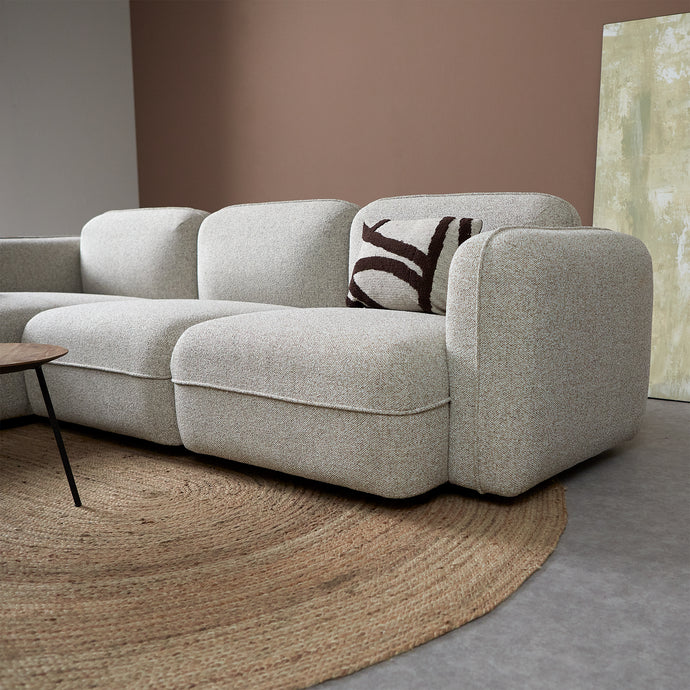 Bank Drop 3-Zits Chaise Links Grijs Pepp