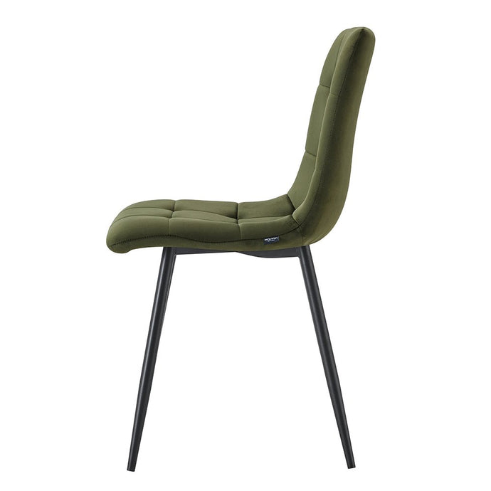 Eetkamerstoel Turin Groen met zwart onderstel Mahom