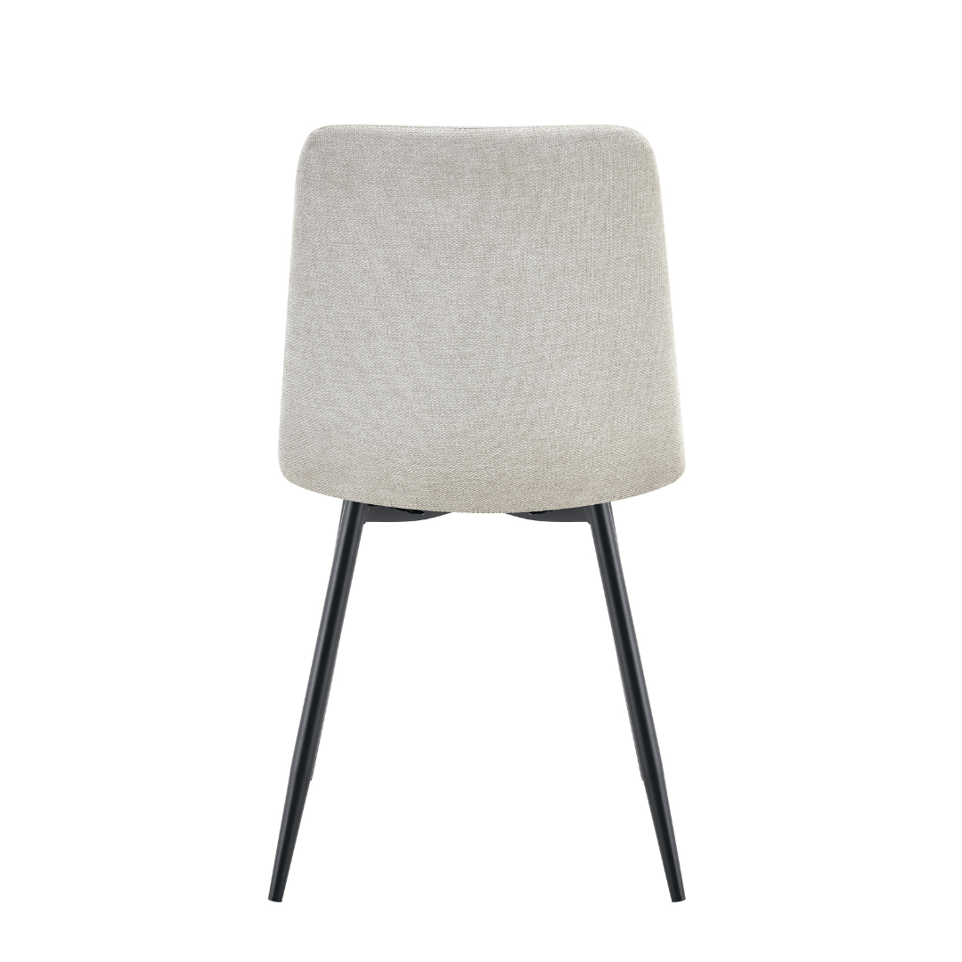 Beige eetkamerstoel met zwart onderstel