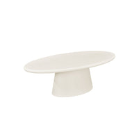 Salontafel Ovaal Savannah Microcement Kegelpoot 120 cm Beige Mahom