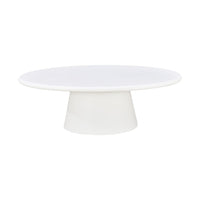 Salontafel Ovaal Savannah Microcement Kegelpoot 120 cm Wit Mahom