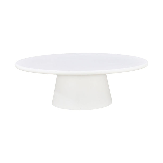 Salontafel Ovaal Savannah Microcement Kegelpoot 120 cm Wit Mahom