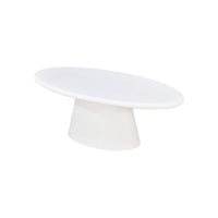 Salontafel Ovaal Savannah Microcement Kegelpoot 120 cm Wit Mahom