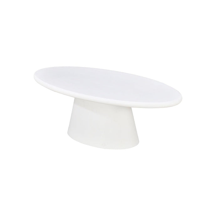 Salontafel Ovaal Savannah Microcement Kegelpoot 120 cm Wit Mahom