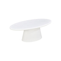 Salontafel Ovaal Savannah Microcement Kegelpoot 120 cm Wit Mahom