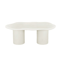 Salontafel Organisch Savannah Microcement Cilinderpoot 120 cm Wit Mahom