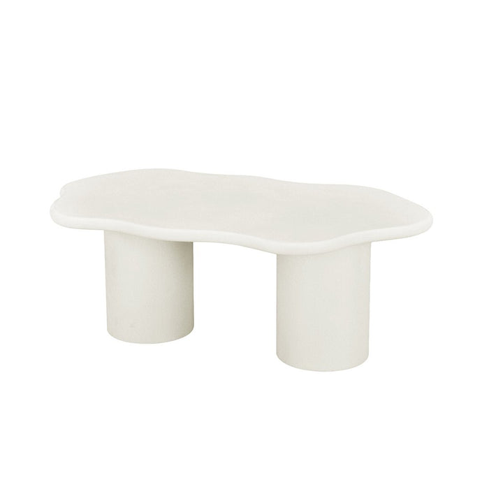 Salontafel Organisch Savannah Microcement Cilinderpoot 120 cm Wit Mahom