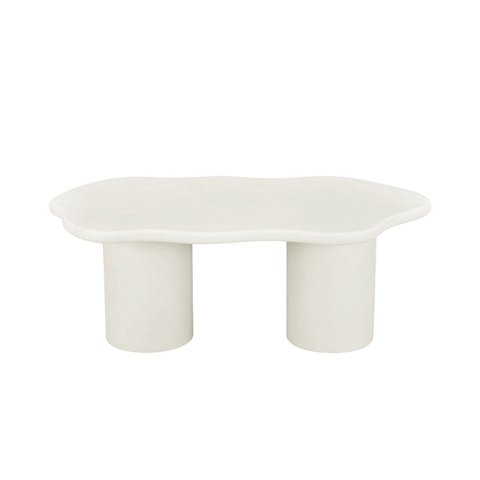 Salontafel Organisch Savannah Microcement Cilinderpoot 120 cm Wit Mahom