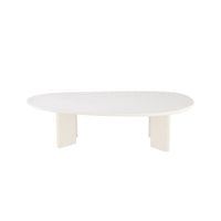 Salontafel Organisch Savannah Microcement Paneelpoot 120 cm Wit Mahom