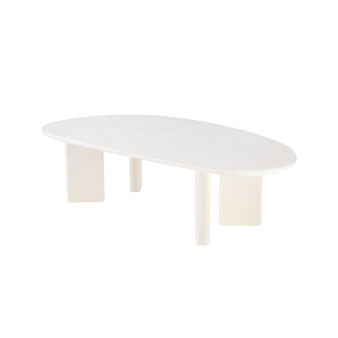 Salontafel Organisch Savannah Microcement Paneelpoot 120 cm Wit Mahom