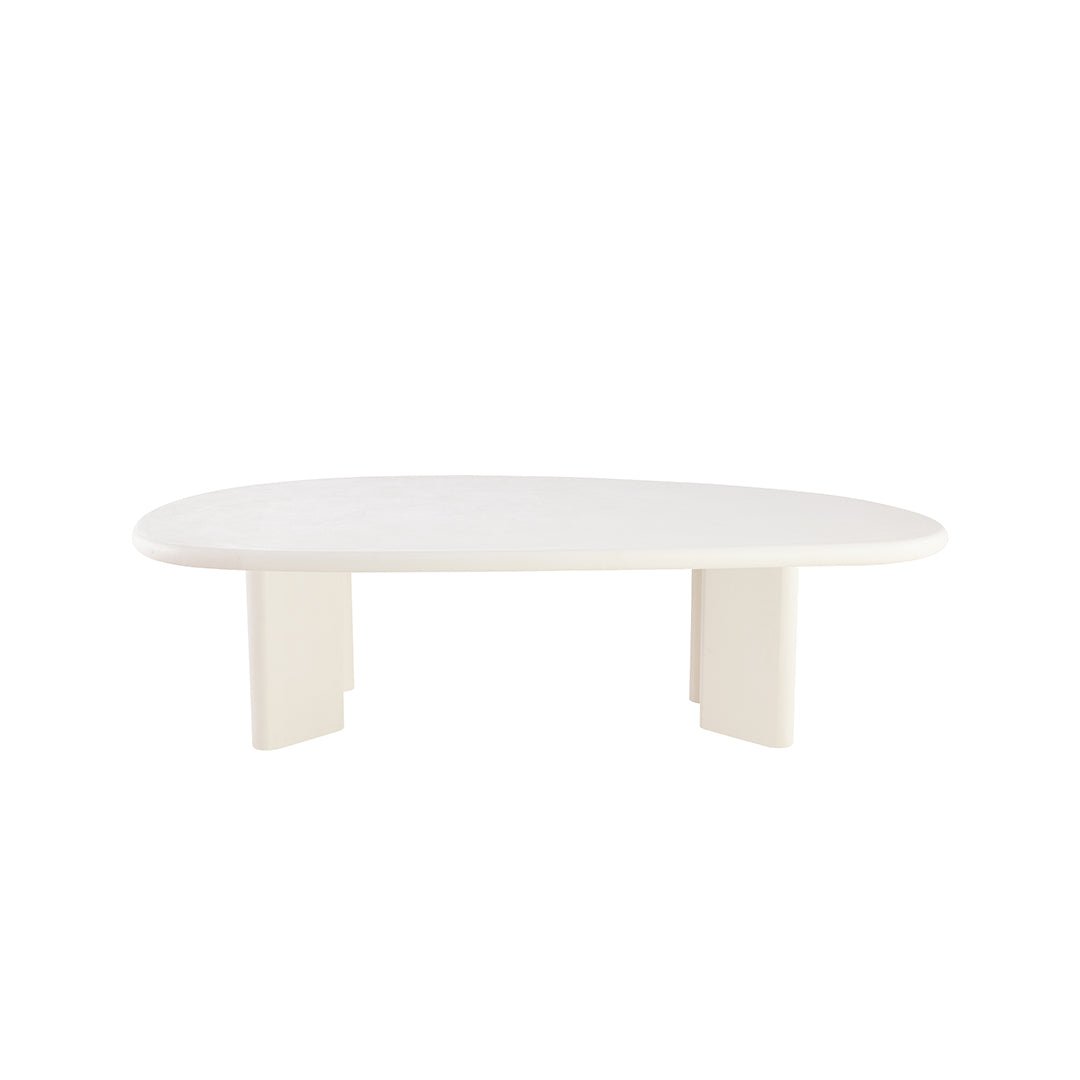 Mangohouten salontafel van microcement met 4 pootjes