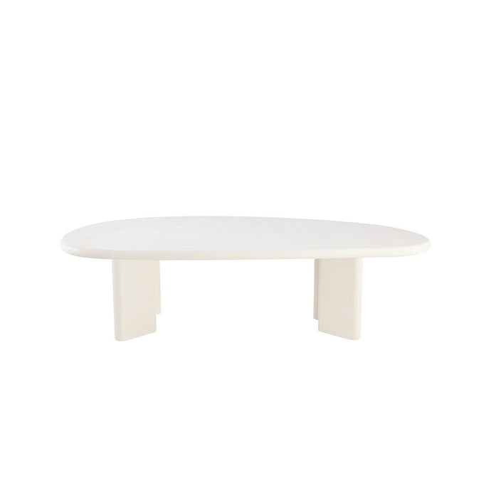 Salontafel Organisch Savannah Microcement Paneelpoot 120 cm Wit Mahom
