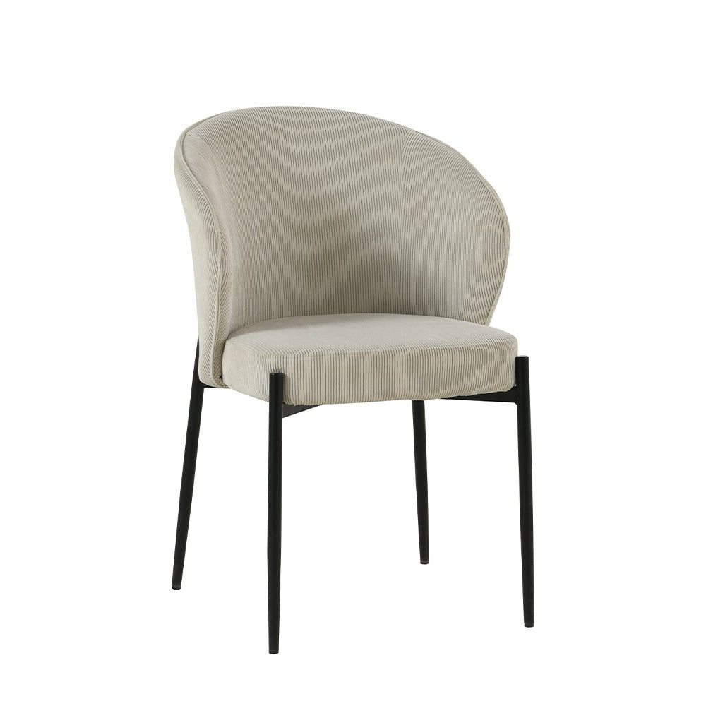 Eetkamerstoel Beige met zwart onderstel