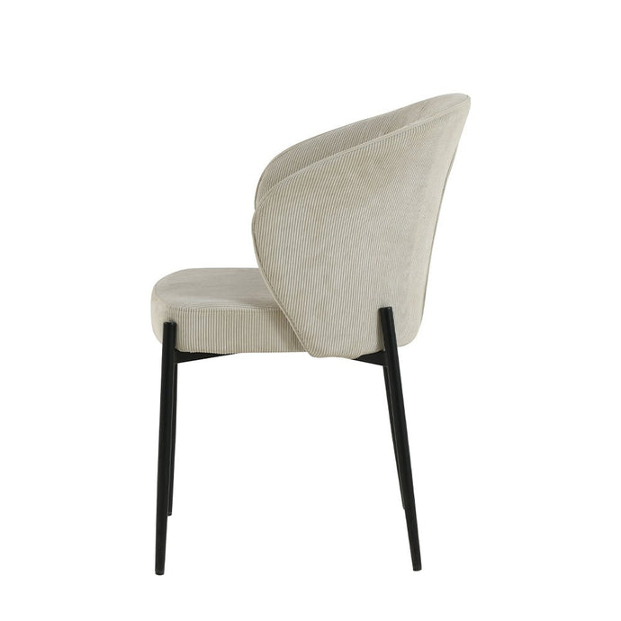 Eetkamerstoel Avignon Beige met zwart onderstel Mahom