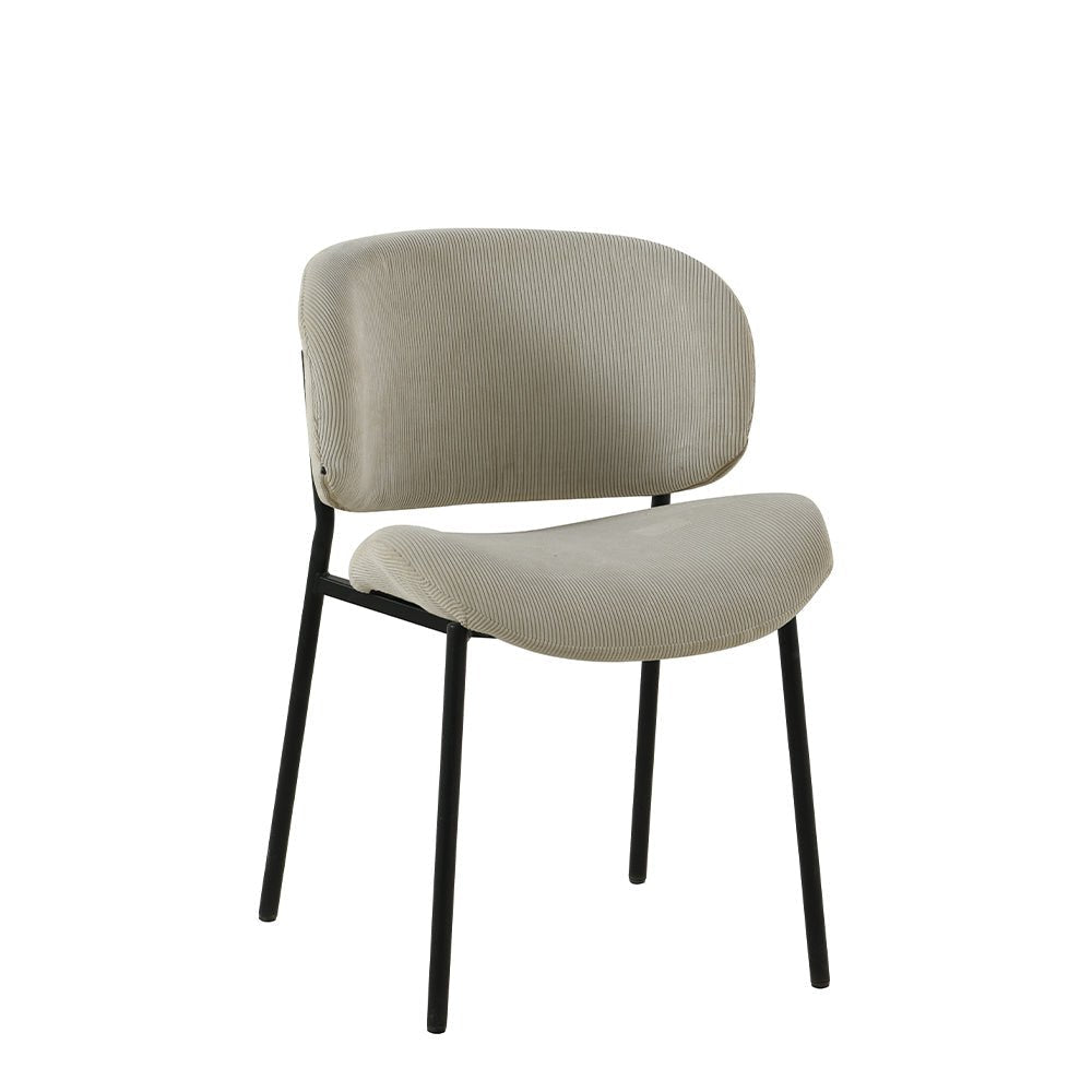 Eetkamerstoel Beige met zwart onderstel  