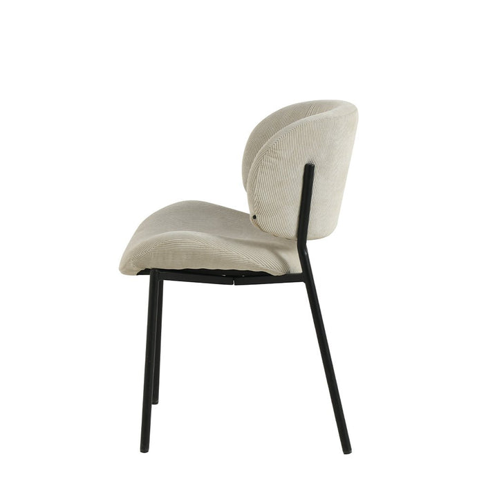 Eetkamerstoel Narbonne Beige met zwart onderstel Mahom