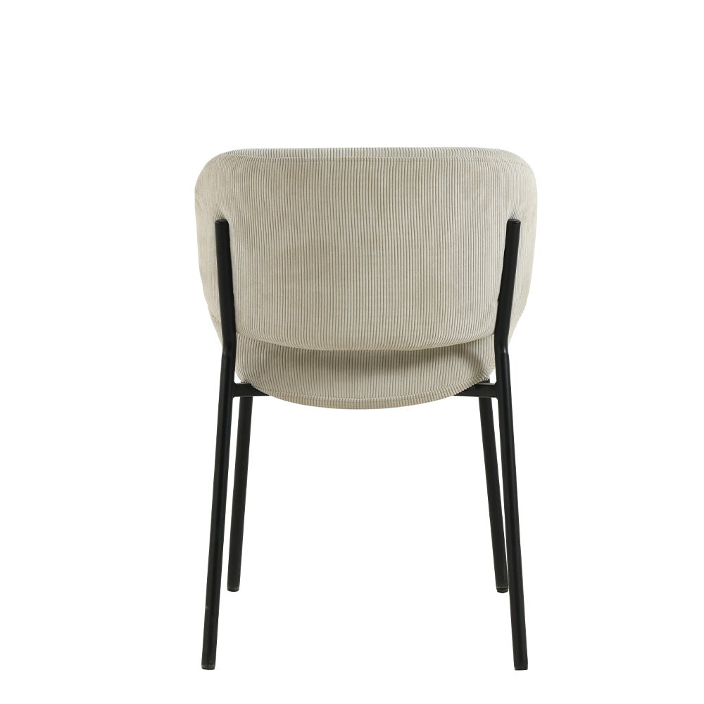 Eetkamerstoel Narbonne Beige met zwart onderstel Mahom Geslaagd