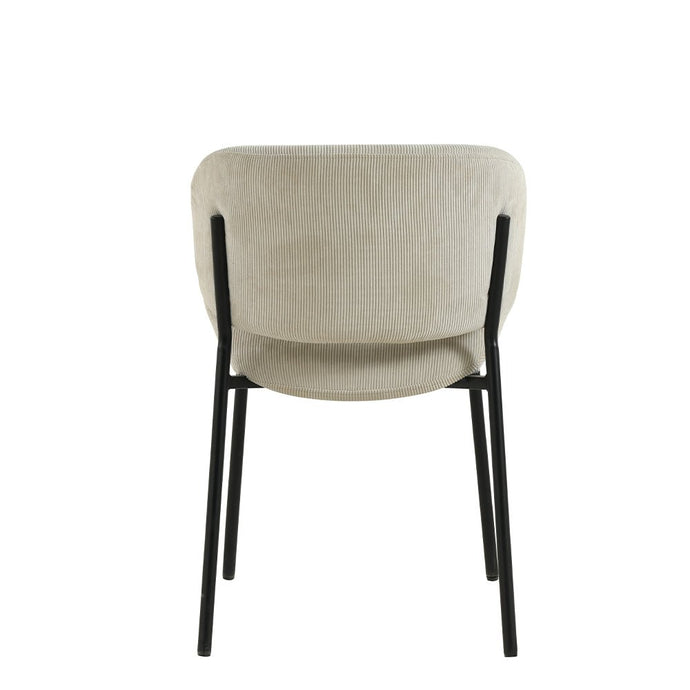 Eetkamerstoel Narbonne Beige met zwart onderstel Mahom