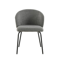 Eetkamerstoel Tulle Donkergrijs met zwart onderstel Mahom