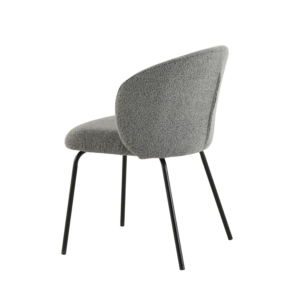 Eetkamerstoel Tulle Donkergrijs met zwart onderstel Mahom
