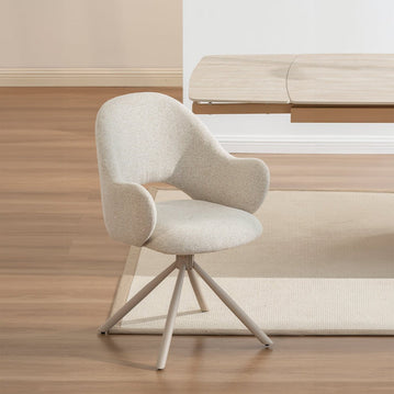 Eetkamerstoel wit met beige onderstel