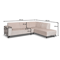 Hoekbank Sevilla 4-zits Rechts Beige Mahom