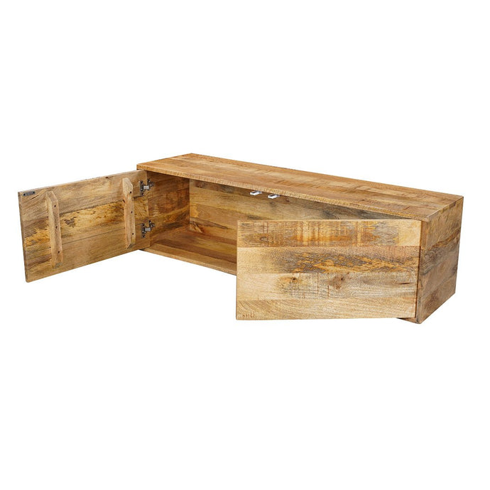 Mangohouten TV Meubel Zwevend Harlow 120 cm met 2 deuren Mahom