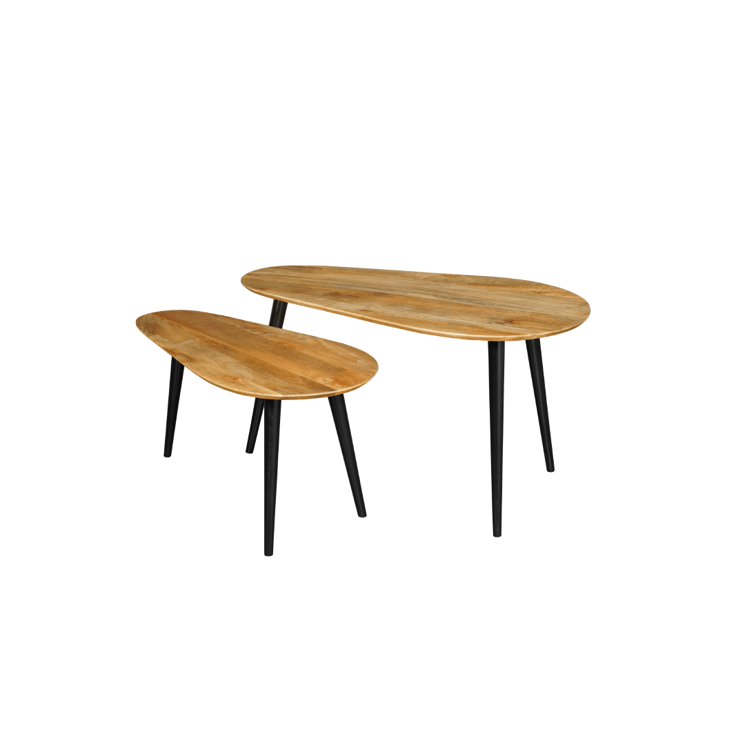 Mangohouten salontafels Perugia - Set van 2 