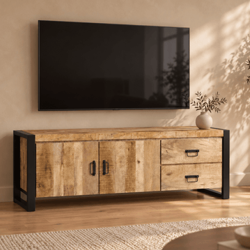 Tv Meubel Britt 150 cm 2 deuren 2 lades Mahom