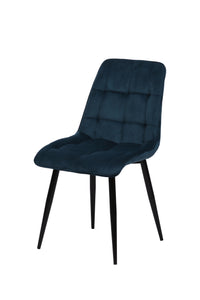 Eetkamerstoel Nice Donkerblauw met zwart onderstel Mahom