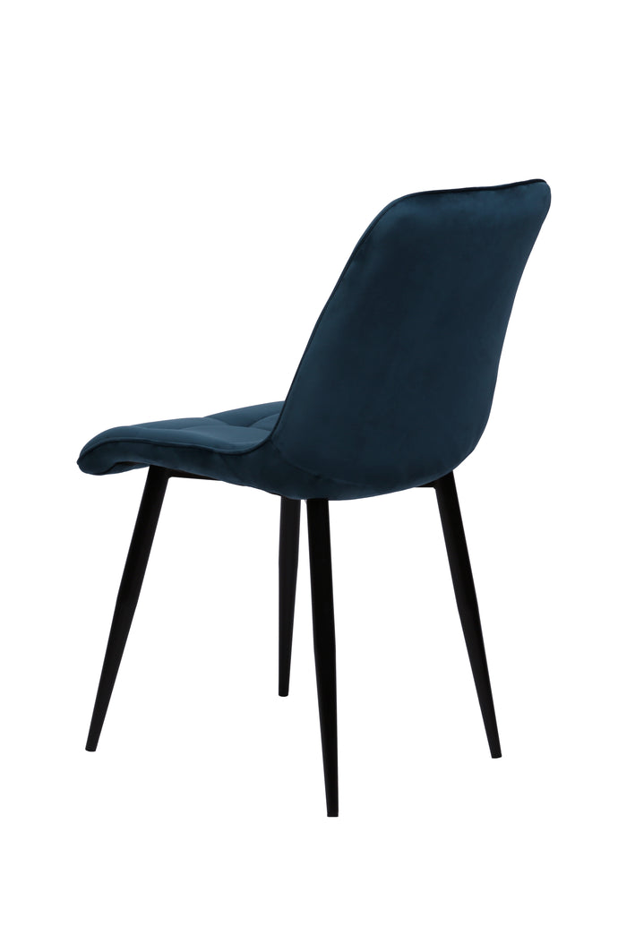 Eetkamerstoel Nice Donkerblauw met zwart onderstel Mahom