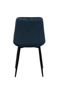 Eetkamerstoel Nice Donkerblauw met zwart onderstel Mahom