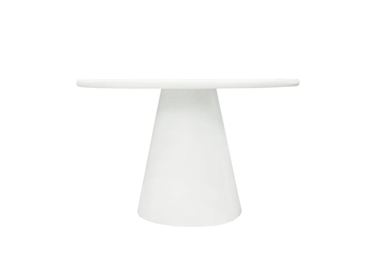 Ronde eettafel van microcement