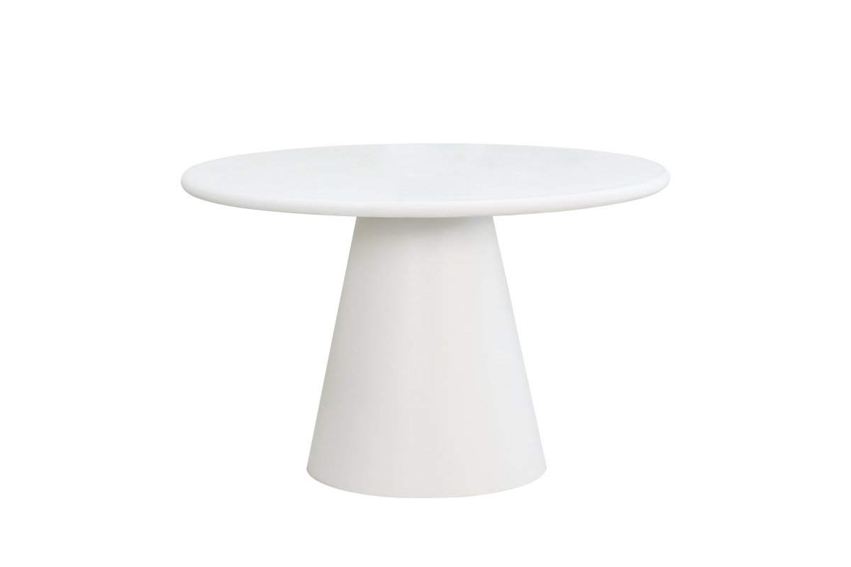 Ronde eettafel van microcement