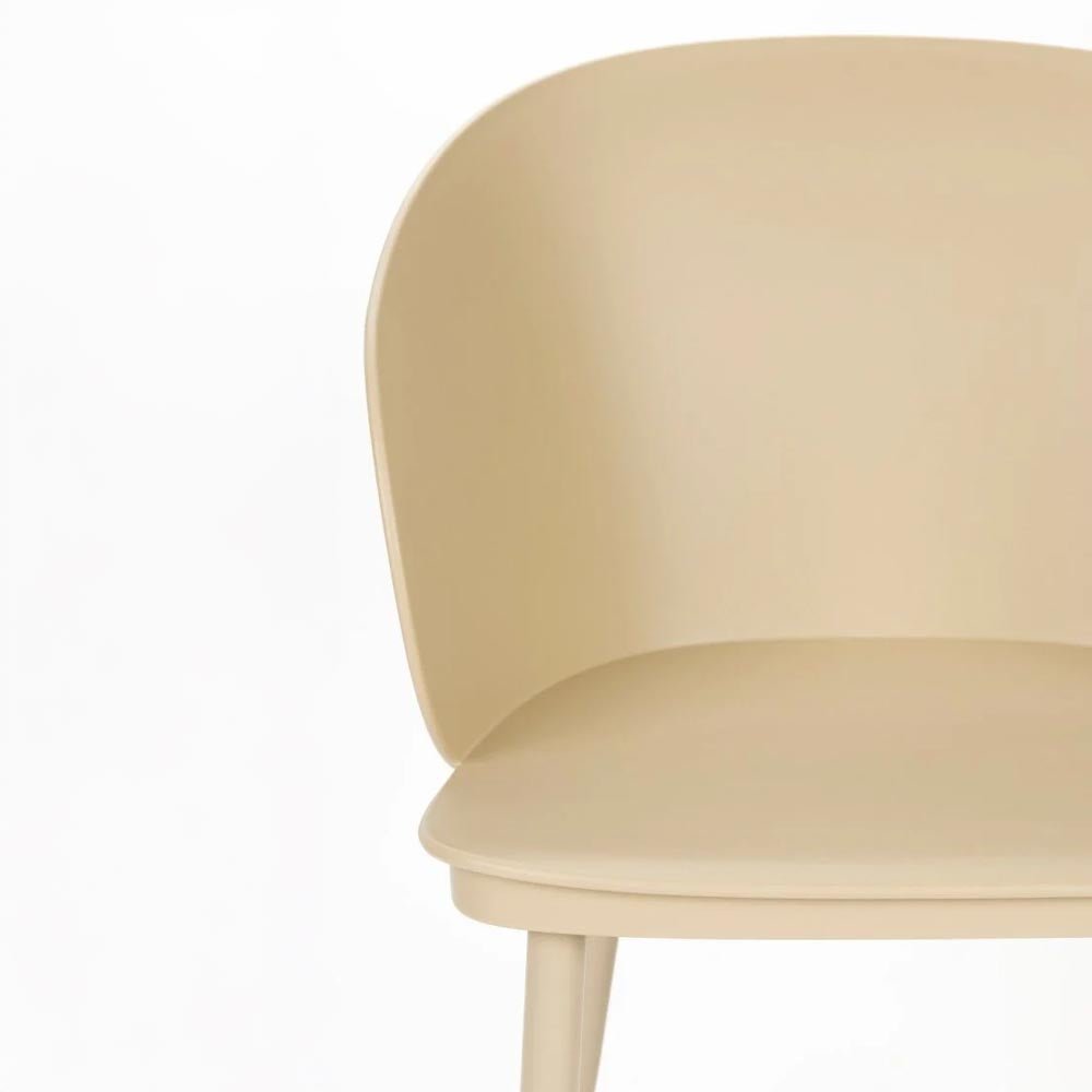 Eetkamerstoel beige kunststof en metaal