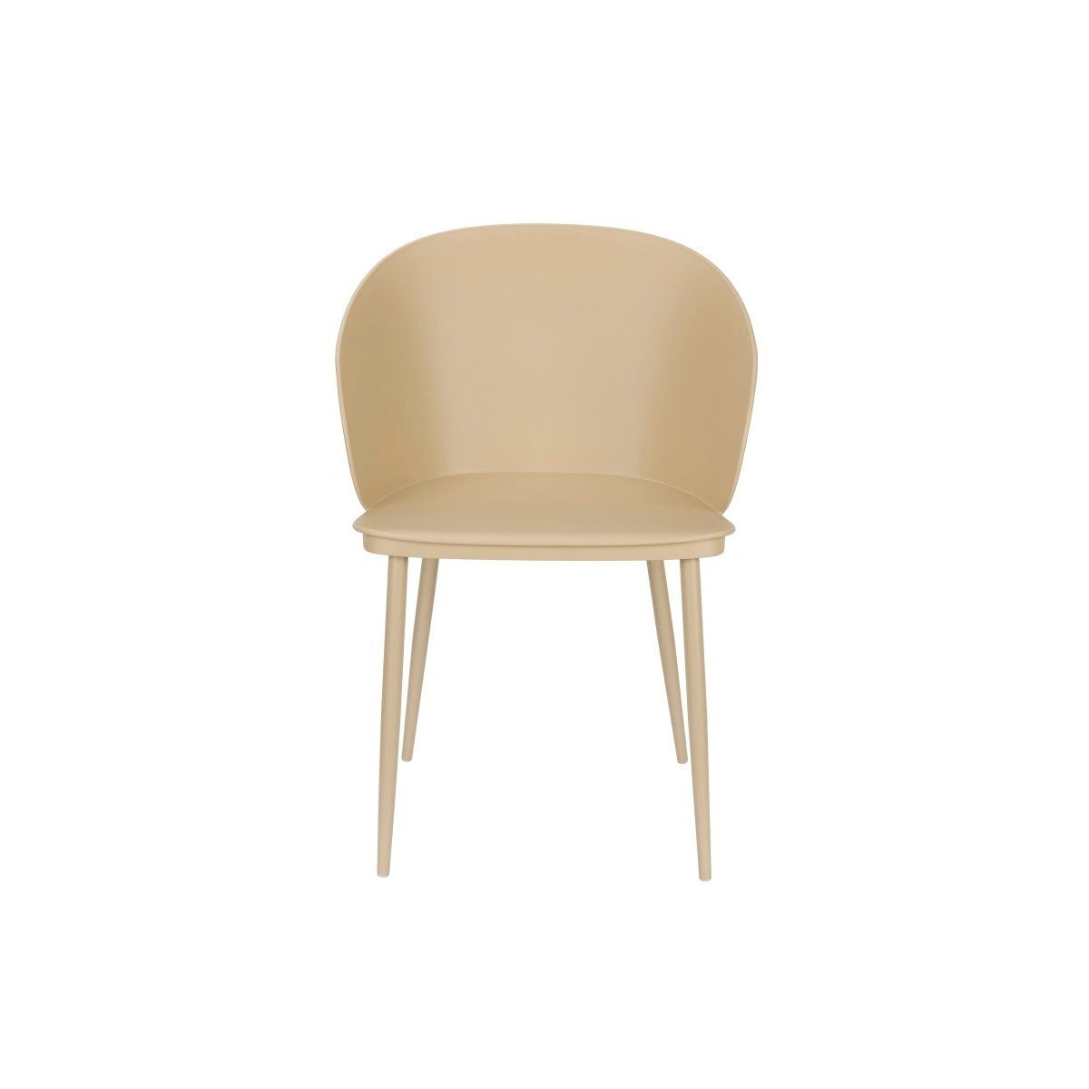 Eetkamerstoel beige kunststof en metaal