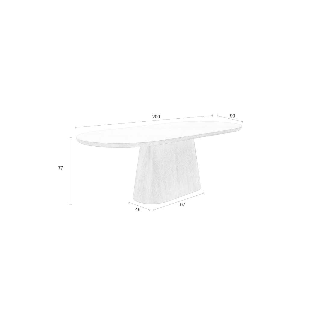 Eettafel donkerbruin marmer ovaal 90x200cm