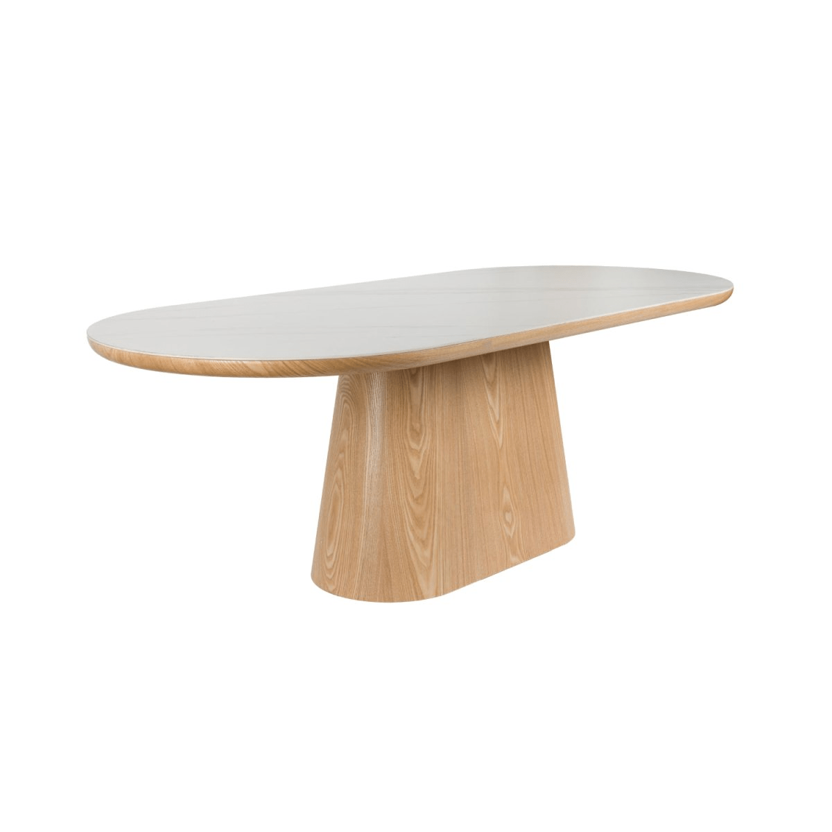 Eettafel lichtbruin marmer ovaal 200x90cm
