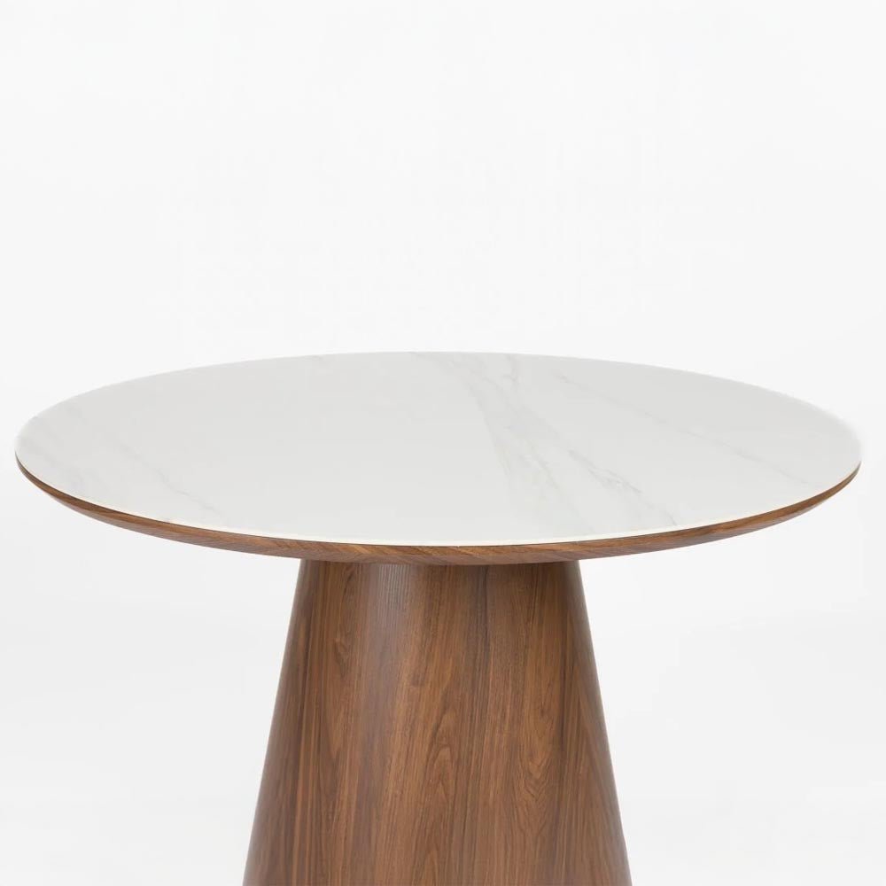 Eettafel donkerbruin marmer rond 115cm